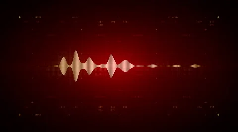4K Audio Waveform Mono Red Stock Footage 66746460