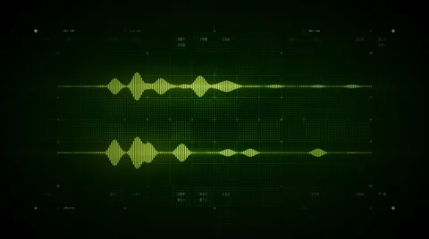 4K Audio Waveform Stereo Green Stock Footage 66746880