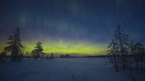 4K Aurora Borealis in the dark Video stock 35520505