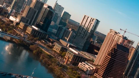 4K Austin Capitol Drone Time Lapse Austin Texas Skyline Texas State Capitol Video stock 126066219