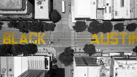 4K Austin, Texas Protest Black Lives Matter Drone Aerial George Floyd Police Video stock 134832757