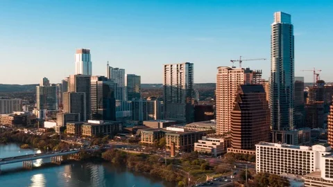 4K Austin Texas Time Lapse Drone Aerial Sunset Texas State Capitol Stock-Footage 126066269