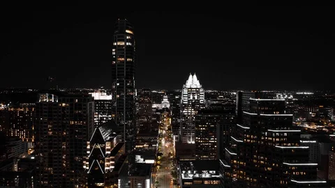 4K Austin Texas Time Lapse Austin Skyline Aerial Drone Footage Texas Capital Video stock 126066379