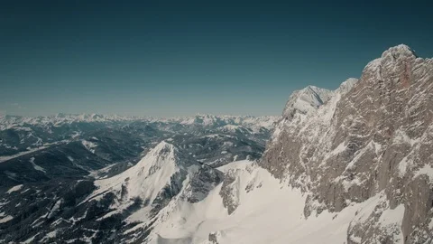 4K Austria Winter Mountain Snow Drone Flight Graded + LOG Video stock 104193480