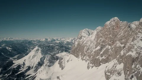 4K Austria Winter Mountain Snow Drone Flight Graded + LOG Video stock 104193767