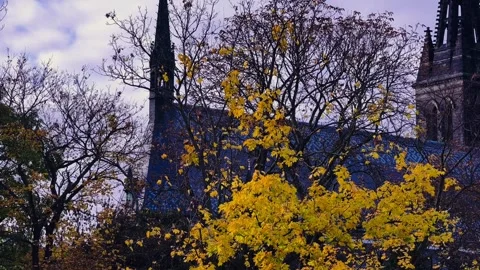 4K B-roll Footage Prague Vysehrad Romanesque Rotunda Medieval Gothic Church Stock Footage 320182528