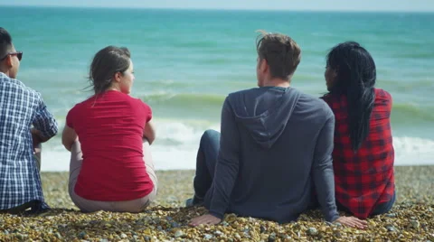 4k Back view of happy group of friends h... | Stock Video | Pond5
