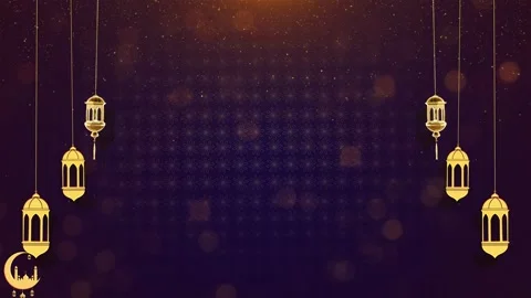 4K Background Eid Al Adha Mubarak and Traditional Lanterns Ramadan Islamic Vídeo Stock 252058426