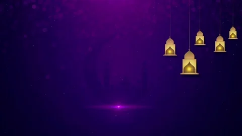 4K Background Eid Al Adha Mubarak and Traditional Lanterns Ramadan Islamic Vídeo Stock 252906759