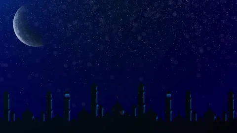 4K Background Eid Al Adha Mubarak and Traditional Lanterns Ramadan Islamic Vídeo Stock 254387674