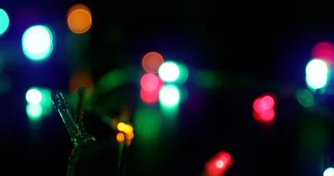 4k background of flickering blurred garlands Stock Footage 121845434
