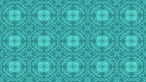 4K background loop in blue or turquoise colors. Fractal animation. Stock Footage 218633150