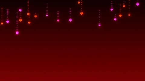 4k background Shiny Hearts falling seamless loop animation greeting card Stock Footage 101862885