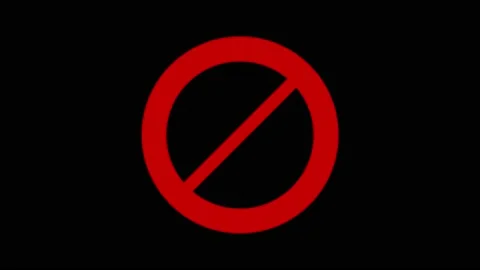 4K Background Stop sign red icon. warning or no entry forbidden circle and line Stock Footage 162377176