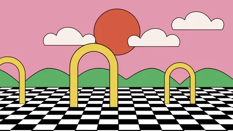 4K background in vintage style. 2D Abstract drawn animation. Stock Footage 302354644