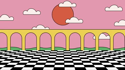 4K background in vintage style. 2D Abstract drawn animation. Stock Footage 303012767