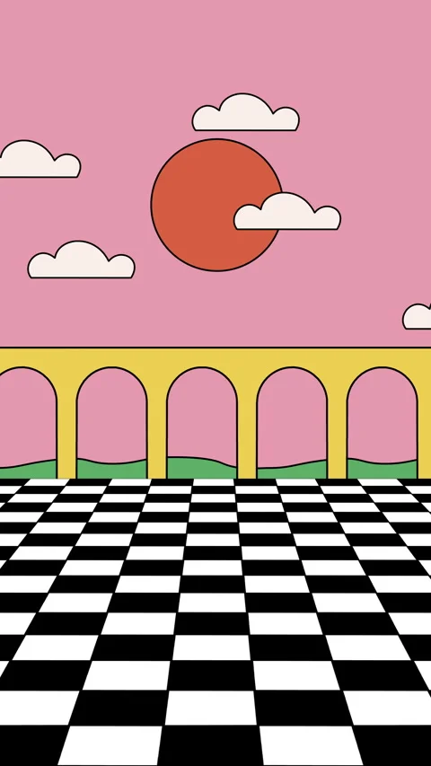 4K background in vintage style. 2D Abstract drawn animation. Retro art. Stock Footage 306315863