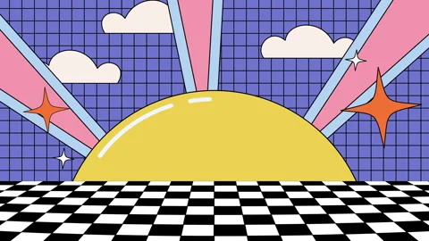 4K background in vintage style. Abstract retro animation of shapes Stock Footage 274589137