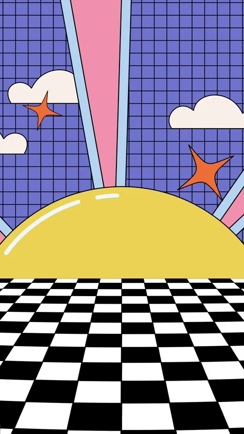4K Background in vintage style. Abstract retro animation of shapes. 9:16 format. Stock Footage 313820067