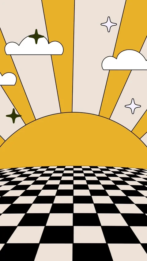 4K Background in vintage style. Abstract retro animation of shapes. 9:16 format. Stock Footage 313820073