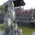4k Bali temple sculpture close up panning with temple pond and water fountains 4k or 4k+ Resolution