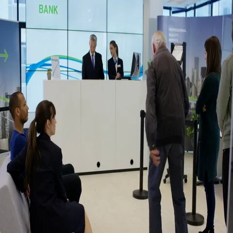 4K Bank customer having come in to a lot of money does celebratory dance Stock Footage 69493143