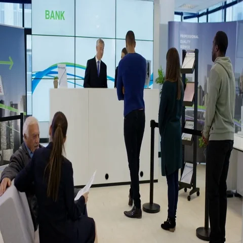 4K Bank customer having come in to a lot of money does celebratory dance Stock Footage 69493330