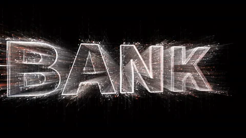 4k bank word tag cloud,binary computer code. 库存影片 111568298