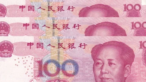 4K Banknote Counting 100 cny 3 Video stock 106360450