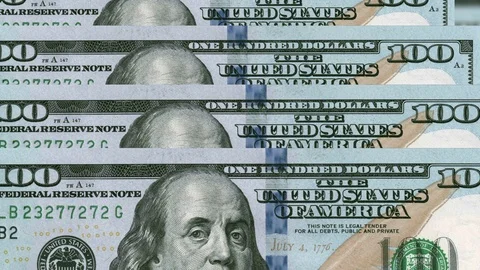 4K Banknote Counting 100 usd 3 Stock Footage 106360454