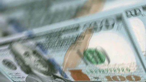 4K Banknote Counting 100 usd 2 Video stock 106360457