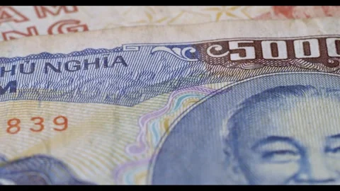 4K Banknotes falling from above and being counted Stock Footage 270957051