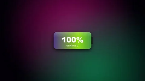 4K battery charging 0–100%, seamless loop, gradient Stock Footage 332150461