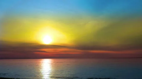 4K Beach Sunset Background Loop. Showing a close up the a romantic sunset ove Stock Footage 50236013