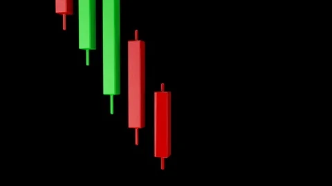4K Bearish Rectangle Stock Chart Pattern with Matte 2 Stock Footage 106804444