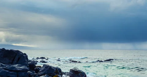 4k Beatuiful Stormy Time Lapse Over Ocean Stock Footage 55665157