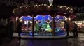 4k Beautiful blue illuminated carousel at Christmas market 4k or 4k+ Resolution