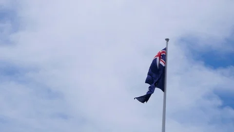 4K Beautiful image of the flag of Australia Stock Footage 100360504