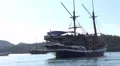 4k Beautiful indonesian sailing ship at sunny islands in Flores Sea 4k or 4k+ Resolution
