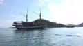 4k Beautiful indonesian sailing ship at sunny islands in Flores Sea 4k or 4k+ Resolution