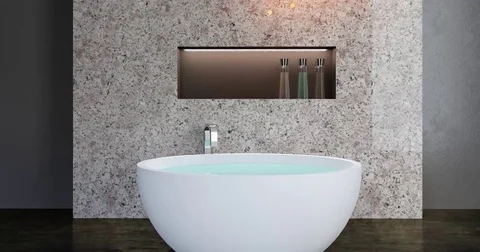 4k. Beautiful master bathroom with shower 스톡 동영상 73619930