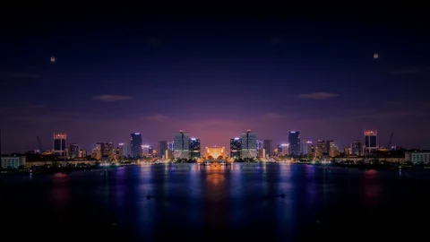 4K beautiful mirrored sunset Video stock 102343485