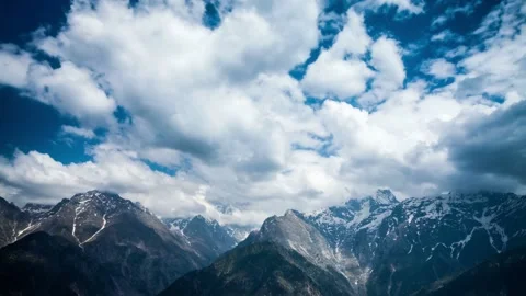 4k Beautiful Mountains Cloud Cross Timelapse India Stock Footage 138868895