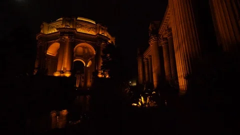 4K, beautiful night image of Palace of Fine Arts in San Francisco,California Stock-Footage 101193354