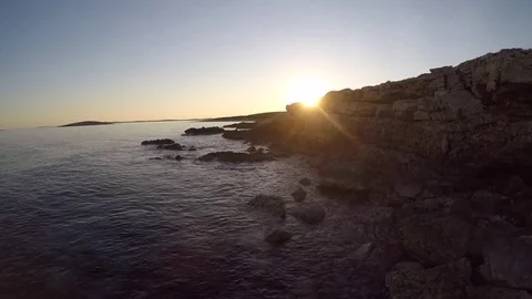 4K : Beautiful ocean sunset Stock Footage 75549175