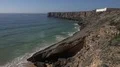 4k Beautiful rough coastline cliffs and ocean beach at Sagres castle Portugal 4k or 4k+ Resolution