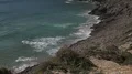 4k Beautiful rough coastline cliffs and ocean beach zoom out at Sagres Portugal 4k or 4k+ Resolution