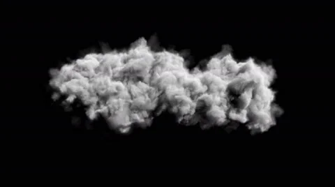 4k beautiful storm cloud isolated on black background with alpha Stock Footage 50253975