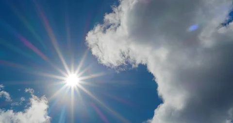 4K - Beautiful summer sun with clouds Stock-Footage 96532117