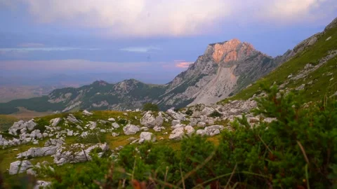 4K Beautiful sunset in the mountains Stock Footage 210304247